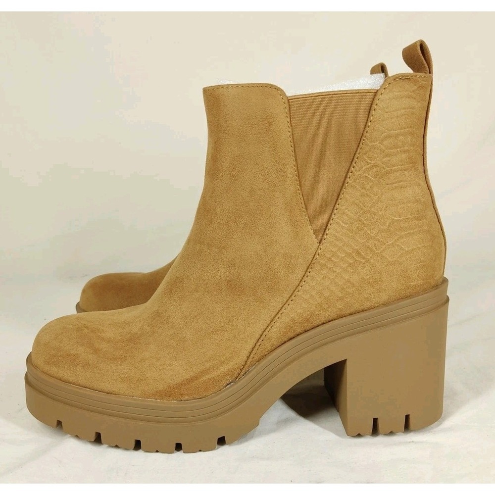 Sun + Stone Womens Veronikaa Tan Faux Suede Round‎ Toe Ankle Boots Size 9M - Picture 4 of 8